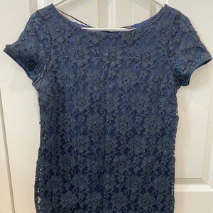 Navy blue Lacy H&M Tunic/shift dress